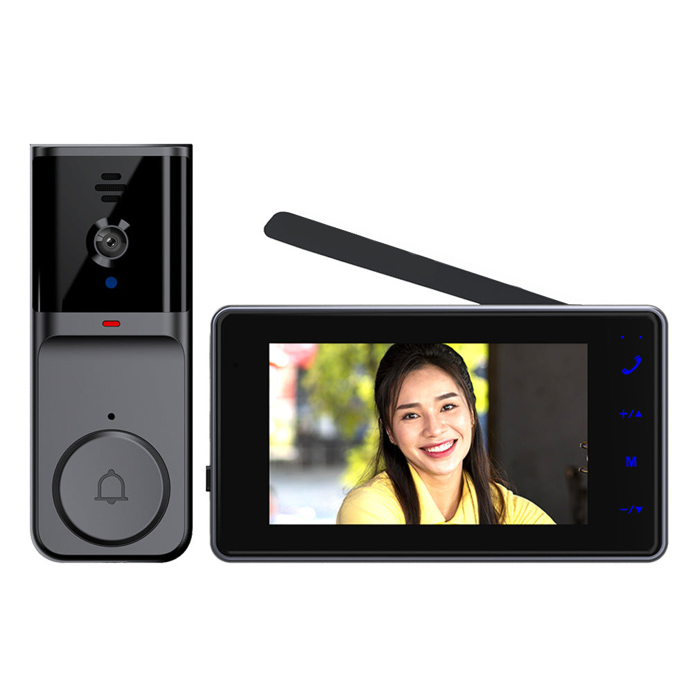 Wireless Video Doorbell with Monitor  Two-Way Intercom  4.3" Display