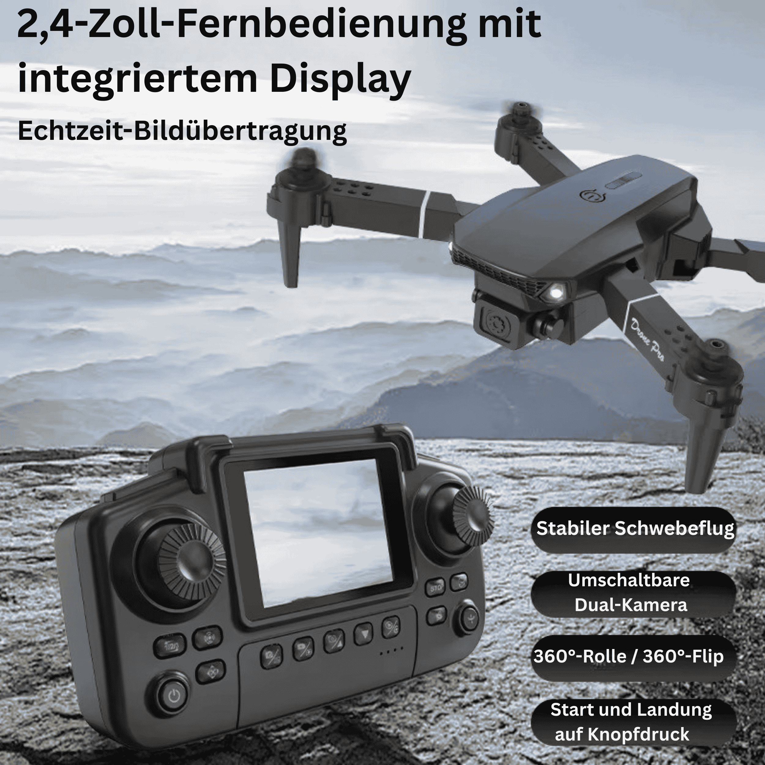 E88 Pro Foldable Drone - 4K Dual Camera & WiFi FPV