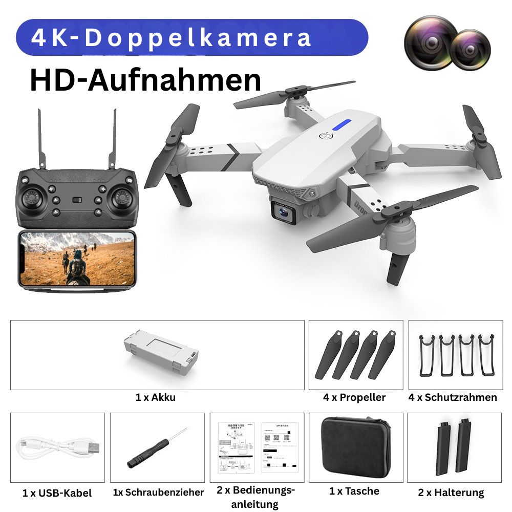 E88 Pro Foldable Drone - 4K Dual Camera & WiFi FPV