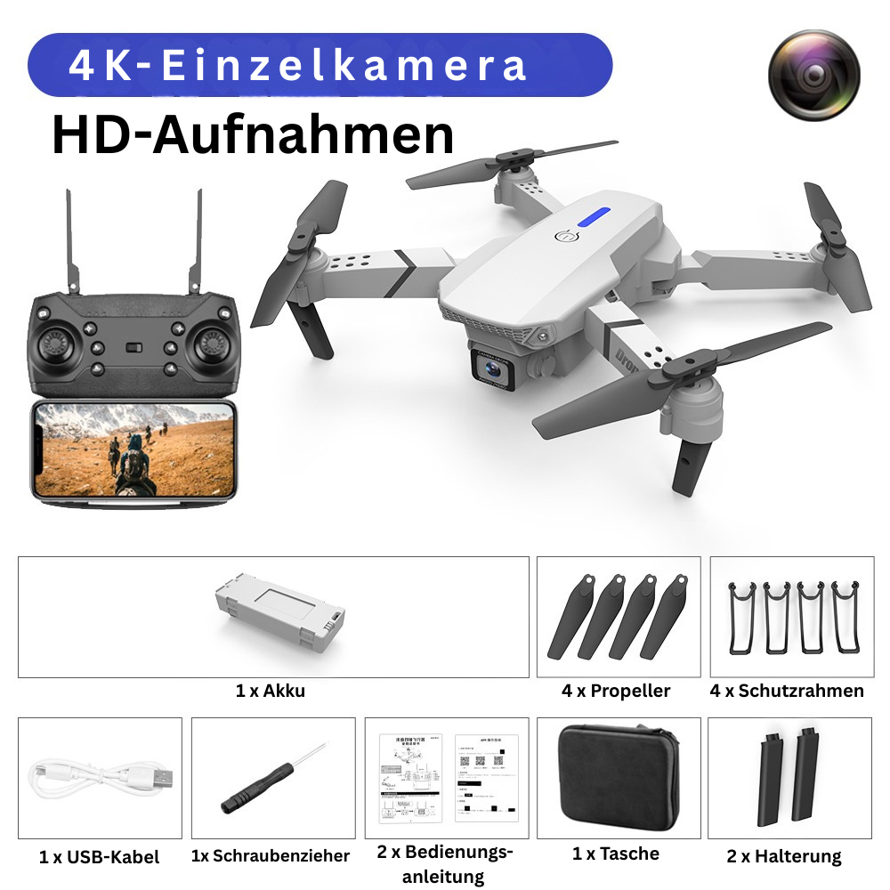 E88 Pro Foldable Drone - 4K Dual Camera & WiFi FPV