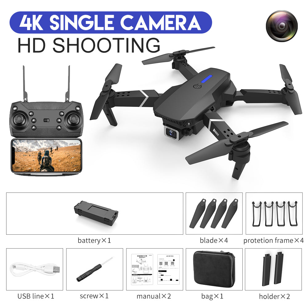 E88 Pro Foldable Drone - 4K Dual Camera & WiFi FPV