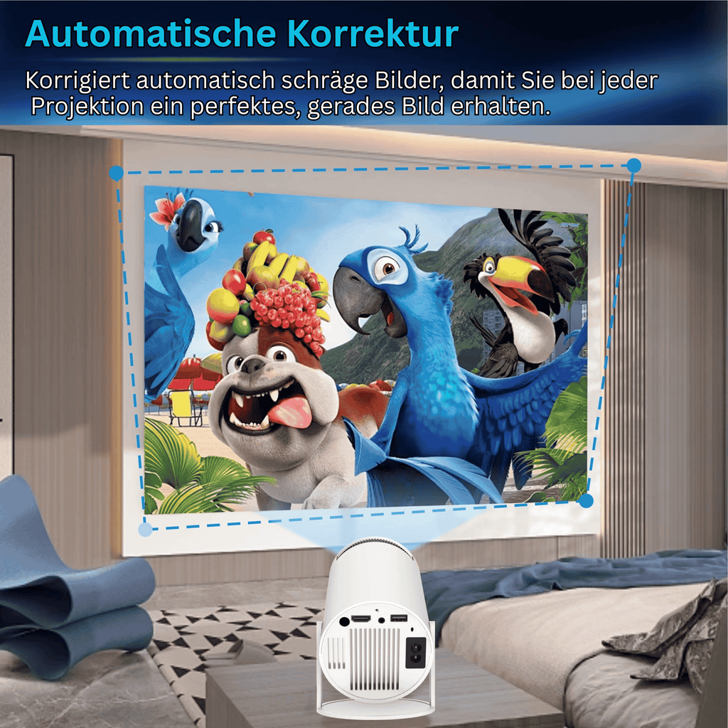 HY300 Pro Portable Smart Projector (180° Rotation)