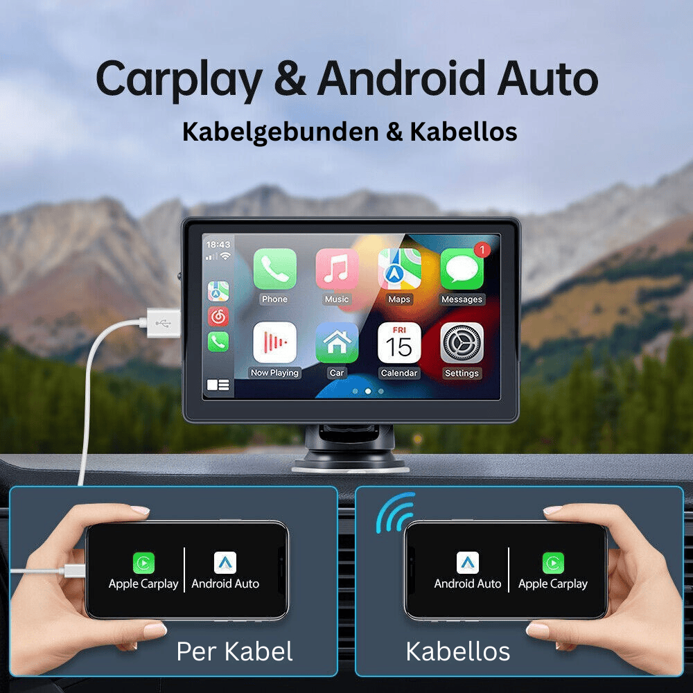 7" Smart Car Screen (CarPlay & Android Auto)