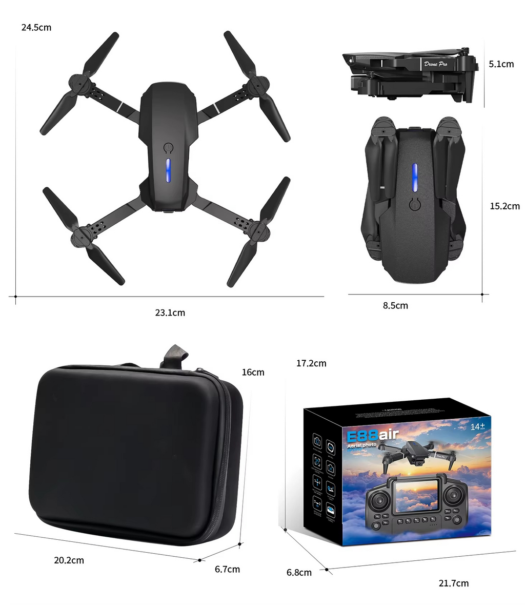 E88 Pro Foldable Drone - 4K Dual Camera & WiFi FPV