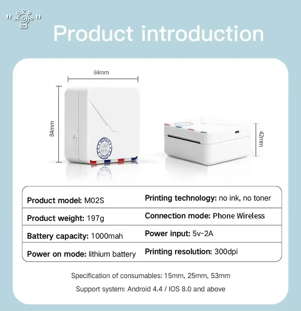 Pocket Mini Thermal Printer - Inkless & Portable