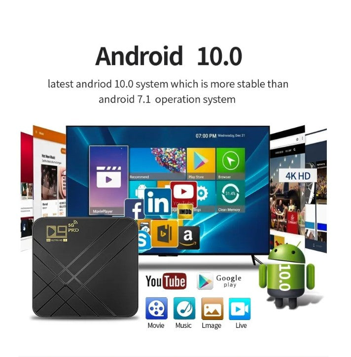 D9 Pro 4K 5G Smart TV Box 