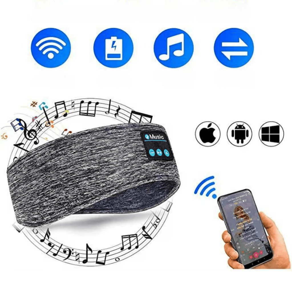 Kabelloses Bluetooth-Stirnband für Schlaf und Sport (2-in-1) 