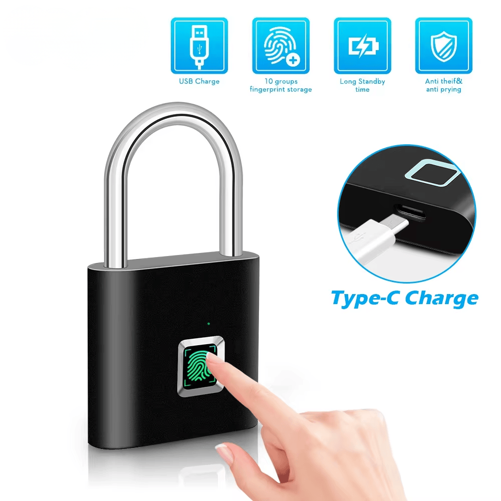Outdoor Waterproof Smart Fingerprint Padlock