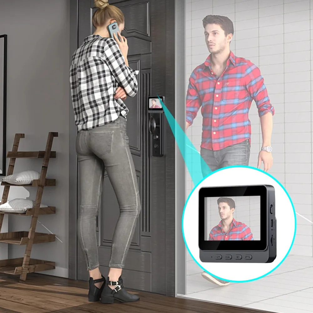 Kabellose Video-Türklingel mit Monitor Zwei-Wege-Gegensprechanlage  4,3" Display
