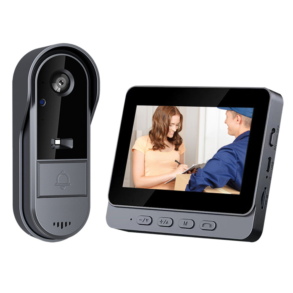 Kabellose Video-Türklingel mit Monitor  Zwei-Wege-Gegensprechanlage  4,3" Display