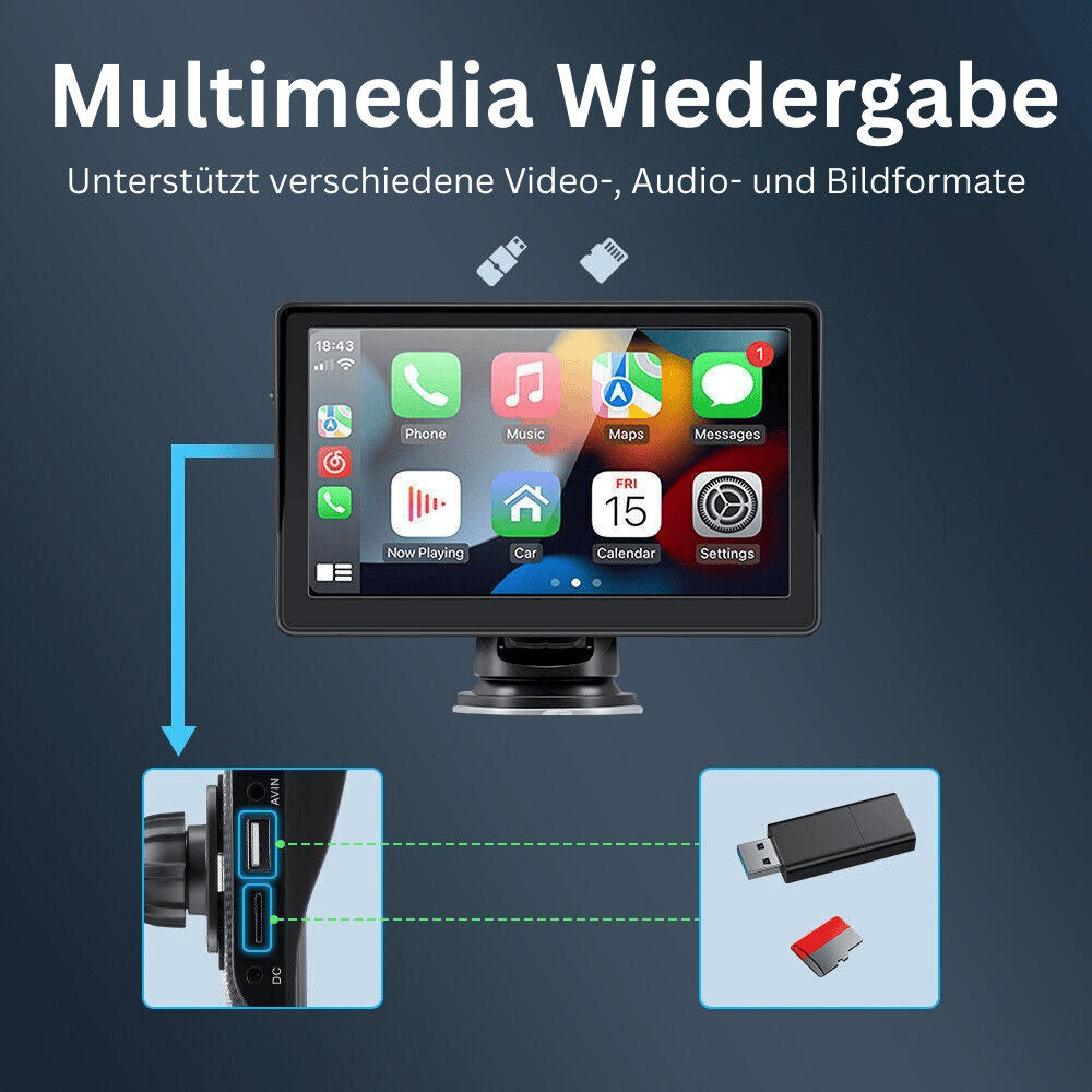 7" Smart Car Screen (CarPlay & Android Auto)