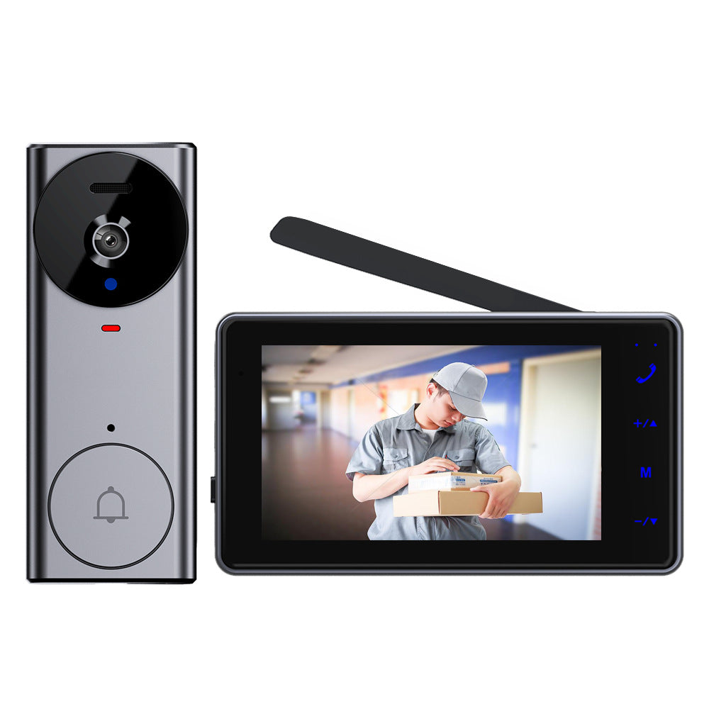 Wireless Video Doorbell with Monitor  Two-Way Intercom  4.3" Display