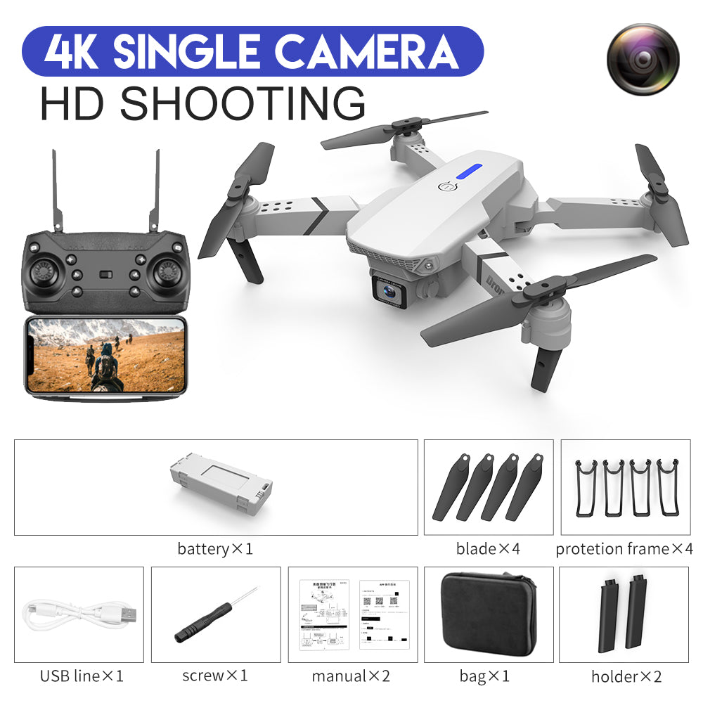 E88 Pro Foldable Drone - 4K Dual Camera & WiFi FPV