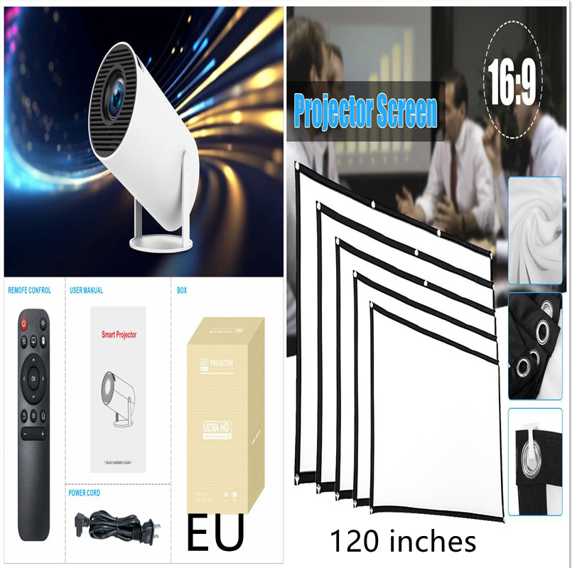 HY300 Pro Portable Smart Projector (180° Rotation)